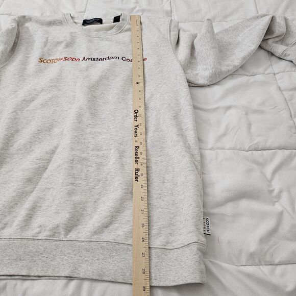 Scotch & Soda Amsterdam Couture Sweatshirt Men XXL Gray Pullover Melange Sweater - Picture 9 of 10